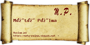 Máté Pálma névjegykártya